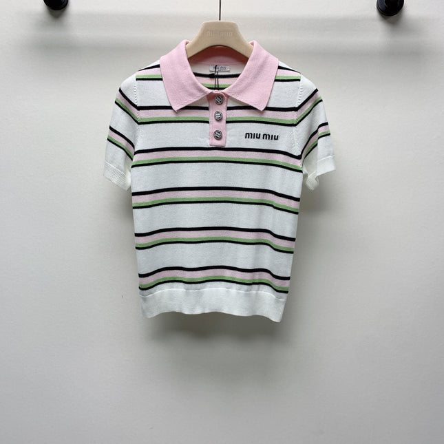 MIUMIU KNIT POLO SHIRT 268104