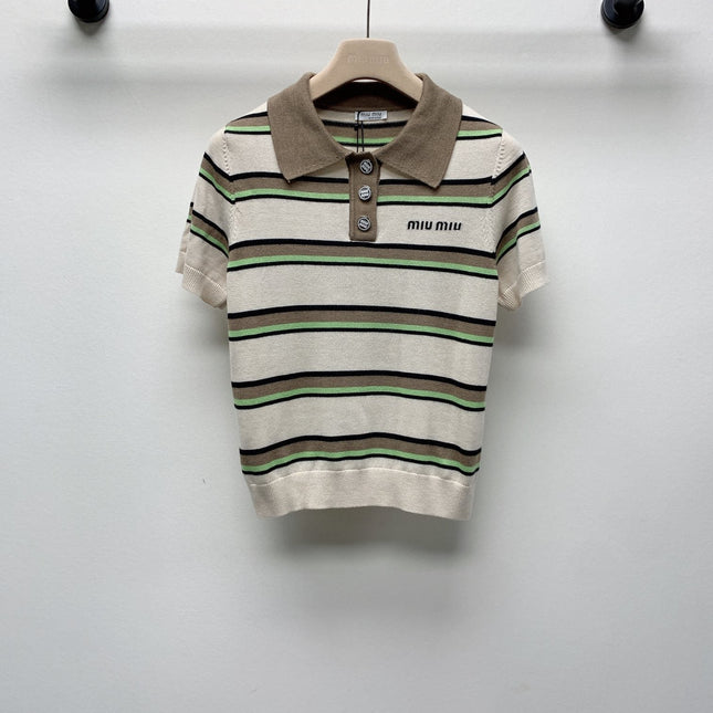 MIUMIU KNIT POLO SHIRT 268105