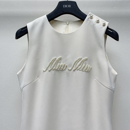 MIUMIU BEADED CREW NECK SHIFT DRESS 268123