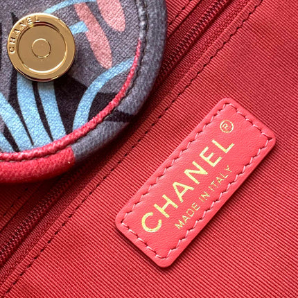 CC CLASSIC LARGE 38 TOTE IN GREY MIX COLORFUL CANVAS