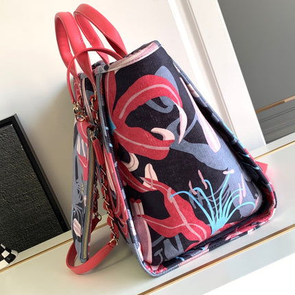 CC CLASSIC LARGE 38 TOTE IN GREY MIX COLORFUL CANVAS
