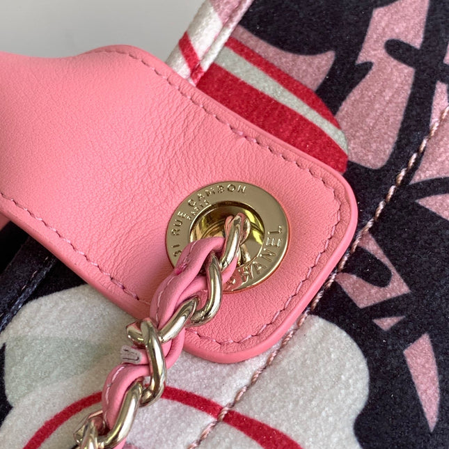 CC CLASSIC LARGE 38 TOTE IN LIGHT PINK MIX COLORFUL CANVAS