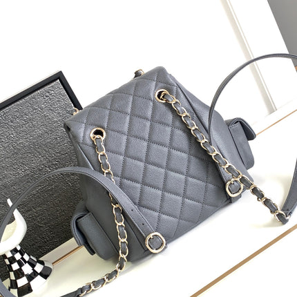 CC DUMA BACKPACK 21 IN DARK GREY CALFSKIN