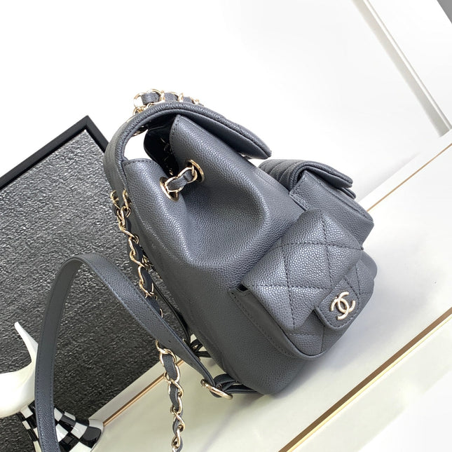 CC DUMA BACKPACK 21 IN DARK GREY CALFSKIN
