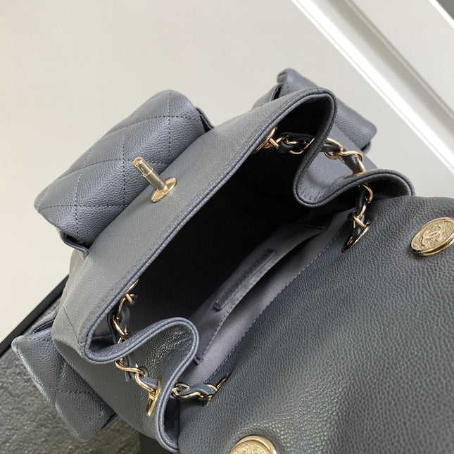CC DUMA BACKPACK 21 IN DARK GREY CALFSKIN