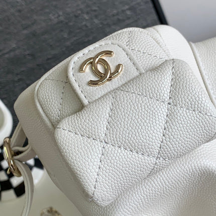 CC DUMA BACKPACK 21 IN WHITE CALFSKIN