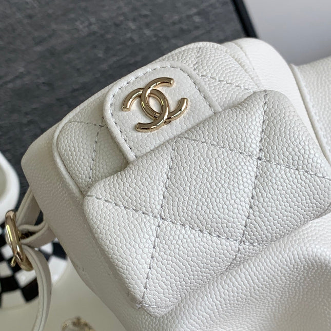 CC DUMA BACKPACK 21 IN WHITE CALFSKIN