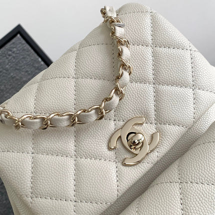 CC DUMA BACKPACK 21 IN WHITE CALFSKIN
