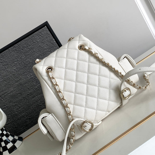 CC DUMA BACKPACK 21 IN WHITE CALFSKIN