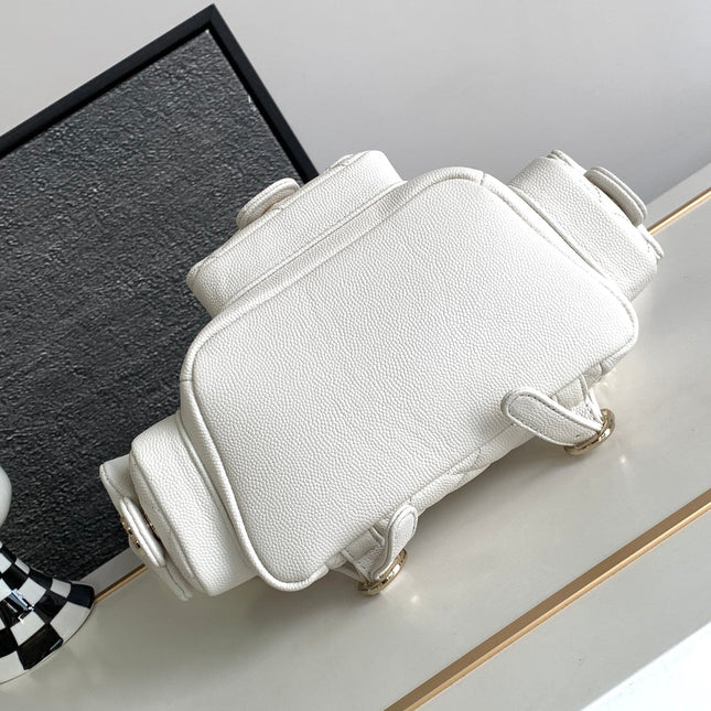 CC DUMA BACKPACK 21 IN WHITE CALFSKIN