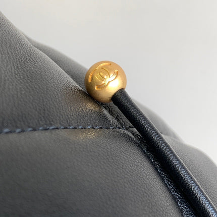 CC BACKPACK 26 IN BLACK CALFSKIN WITH GOLD HARDWARE