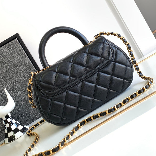 CC MINI 20 HANDBAG IN BLACK CALFSKIN GOLD HARDWARE