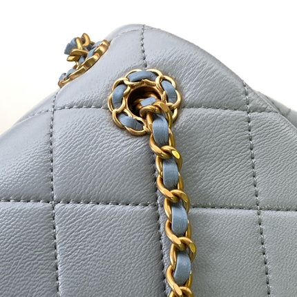 CC 25 BACKPACK IN LIGHT GREY CALFSKIN GOLD HARDWARE