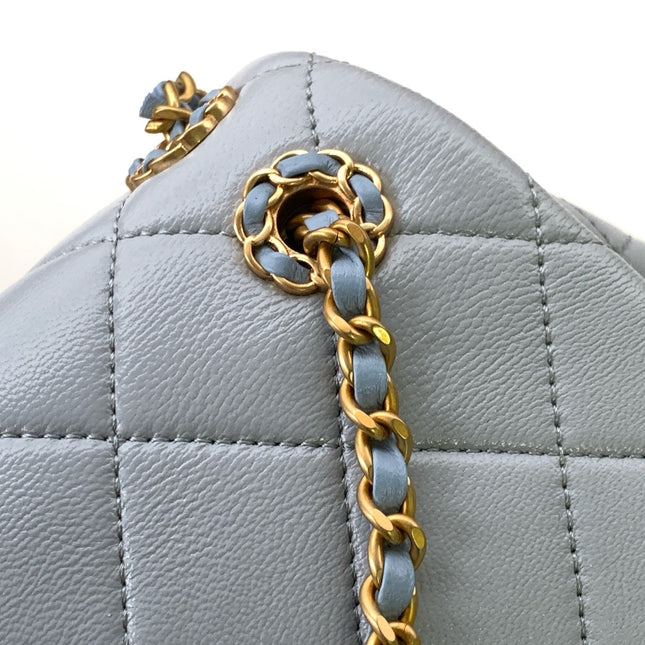 CC 25 BACKPACK IN LIGHT GREY CALFSKIN GOLD HARDWARE