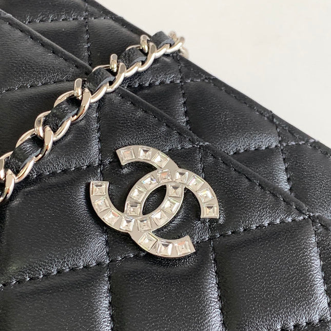 CC WOC 19 BAG IN BLACK CALFSKIN WITH SILVER LOGO