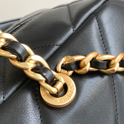 CC 40 MAXI BOWLING BAG IN BLACK CALFSKIN GOLD HARDWARE