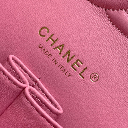 CC MEDIUM 25 CLASSIC BAG IN LIGHT PINK MIX BLACK WOOL TWEED