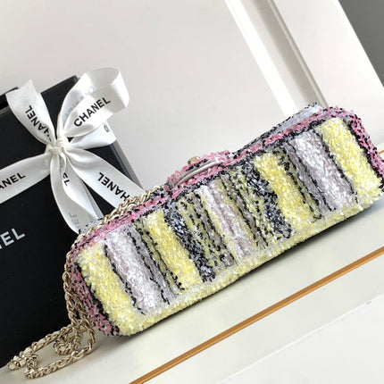 CC MINI 21 FLAP BAG IN COLORFUL WOOL TWEED
