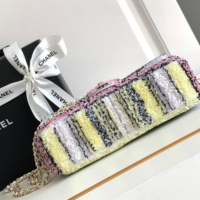 CC MINI 21 FLAP BAG IN COLORFUL WOOL TWEED