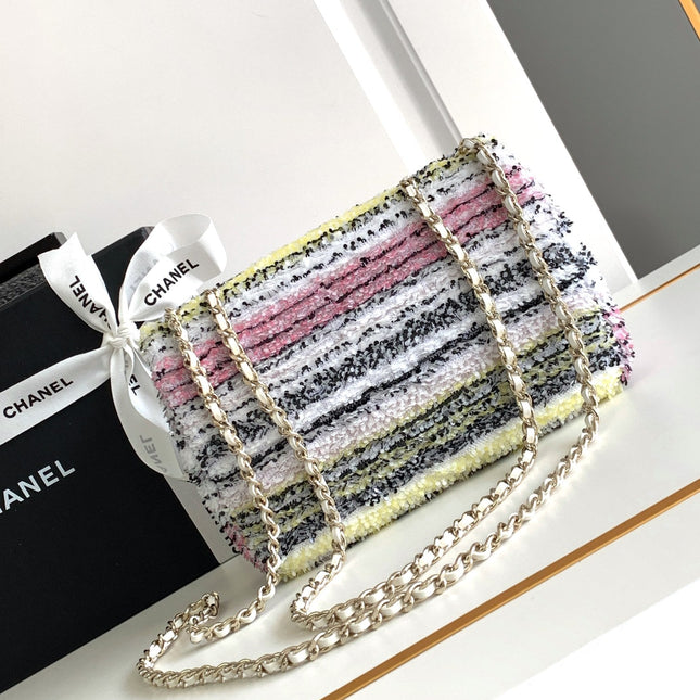 CC MINI 21 FLAP BAG IN COLORFUL WOOL TWEED