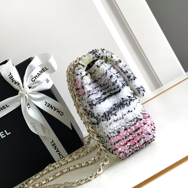 CC MINI 21 FLAP BAG IN COLORFUL WOOL TWEED
