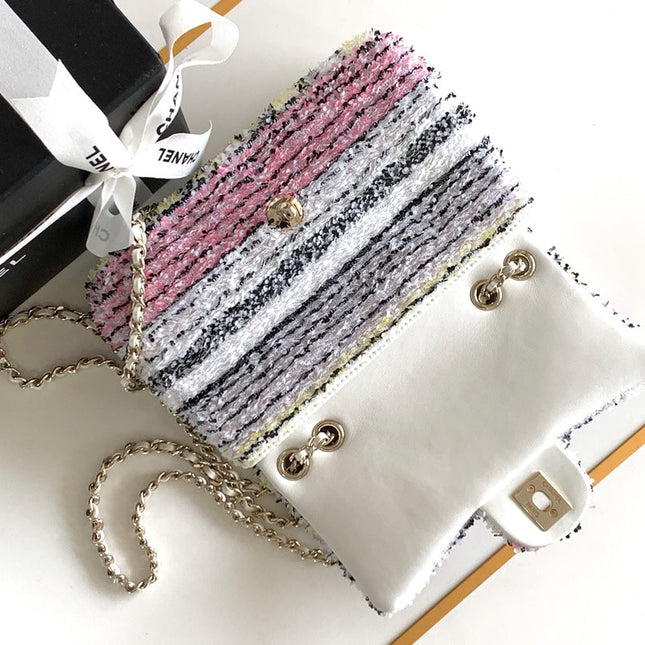 CC MINI 21 FLAP BAG IN COLORFUL WOOL TWEED