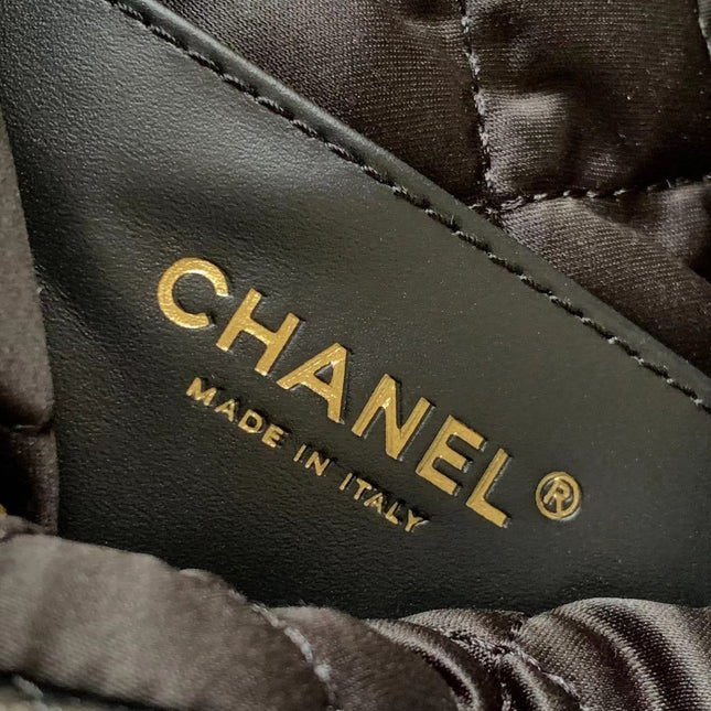 CC MINI 20 BAG IN BLACK SHINNY CALFSKIN WITH GOLD METAL
