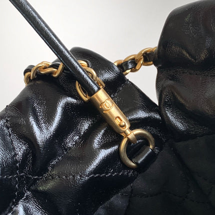 CC MINI 20 BAG IN BLACK SHINNY CALFSKIN WITH GOLD METAL