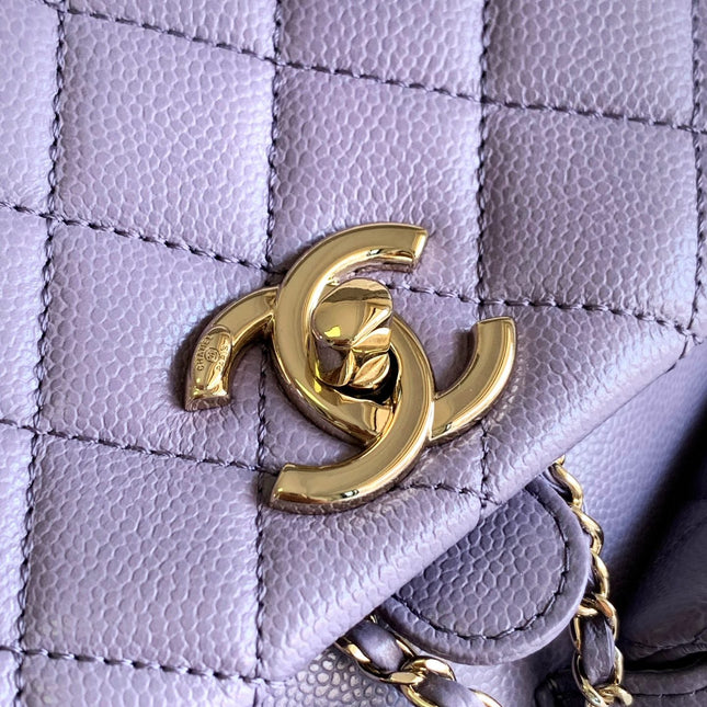 CHANEL 25S BACKPACK 21 CM IN PURPLE LAMBSKIN