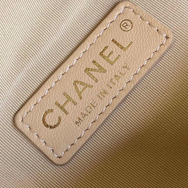 CHANEL 25S CAMERA BAG 23 IN BEIGE LAMBSKIN WITH GOLD HARDWARE