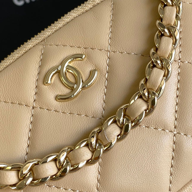 CHANEL 25S CAMERA BAG 23 IN BEIGE LAMBSKIN WITH GOLD HARDWARE