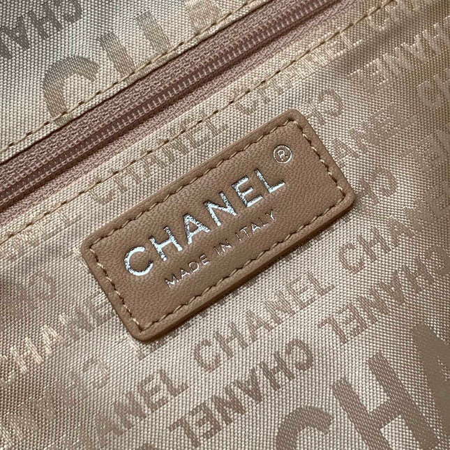 CHANEL 25S HOBO BAG 40 CM IN SILVER SMOOTH CALFSKIN