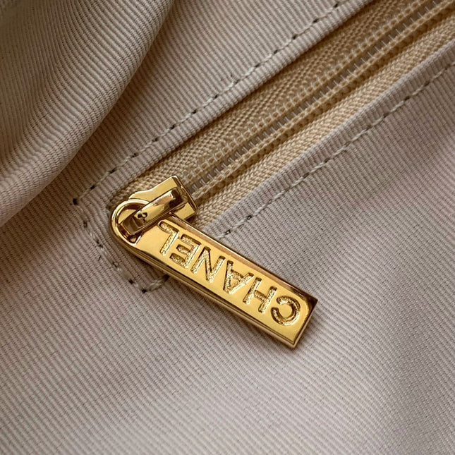 CHANEL 25S SHOPPING BAG 18 CM IN BEIGE RHINESTONE-STUDDED