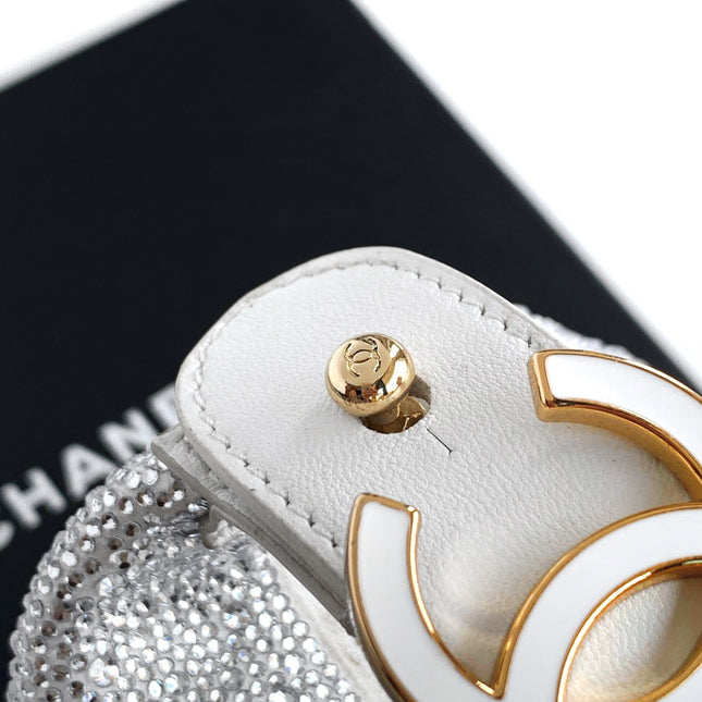 CHANEL 25S SHOPPING BAG 18 CM IN SILVER RHINESTONE-STUDDED