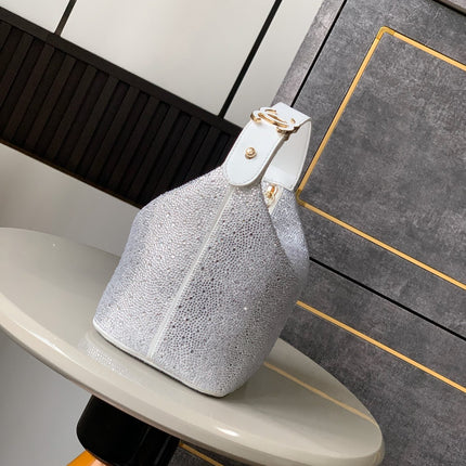 CHANEL 25S SHOPPING BAG 18 CM IN SILVER RHINESTONE-STUDDED