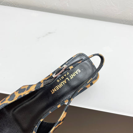 CHERISH SLINGBACK PUMPS 35 IN LEOPARD GROSGRAIN
