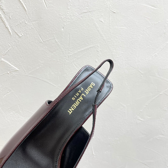 CARINE SLINGBACK PUMPS 45 IN PATENT MAROON LEATHER