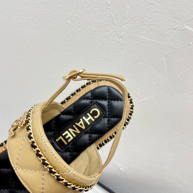 DOUBLE STRAPS SANDALS IN YELLOW CREAM LAMBSKIN