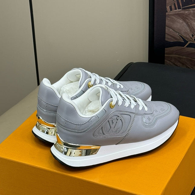 LV NEO RUN AWAY SNEAKER IN STEEL GRAY CALFSKIN