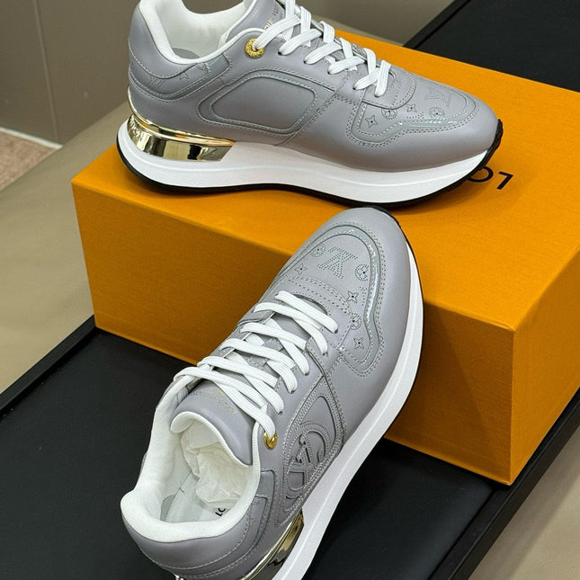 LV NEO RUN AWAY SNEAKER IN STEEL GRAY CALFSKIN