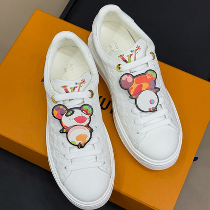 TIME OUT SNEAKER IN WHITE EMBOSSED MONOGRAM CALFSKIN