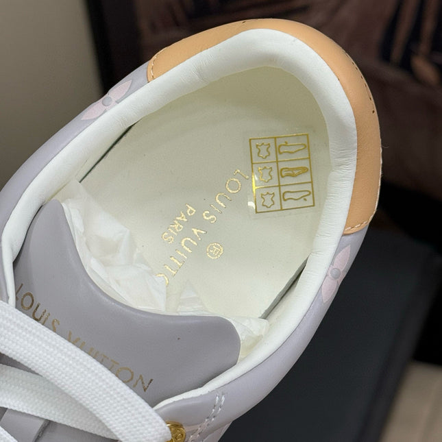 TIME OUT SNEAKER IN COOL GRAY EMBOSSED MONOGRAM CALFSKIN