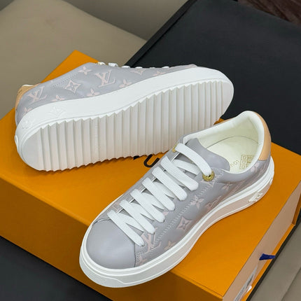 TIME OUT SNEAKER IN COOL GRAY EMBOSSED MONOGRAM CALFSKIN