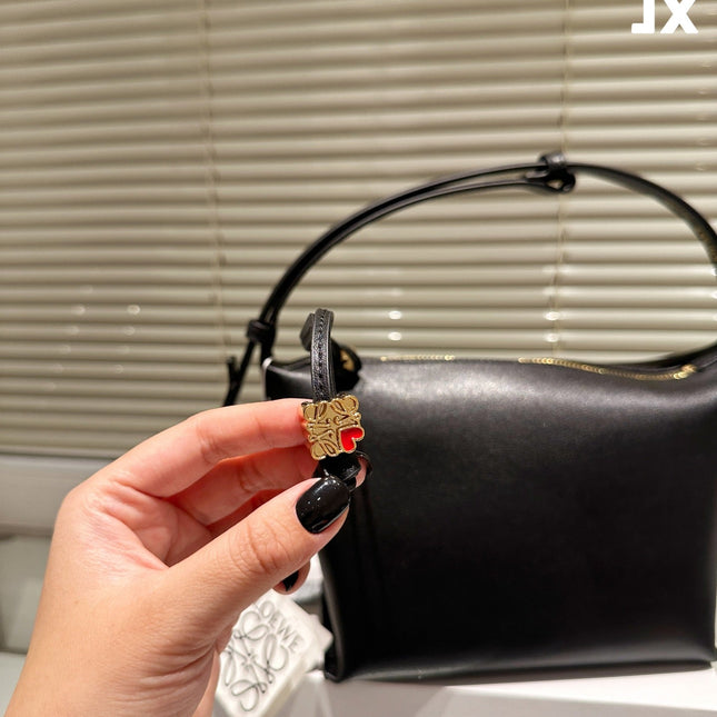 LOE LUNA HOBO 27 BAG IN BLACK CALFSKIN