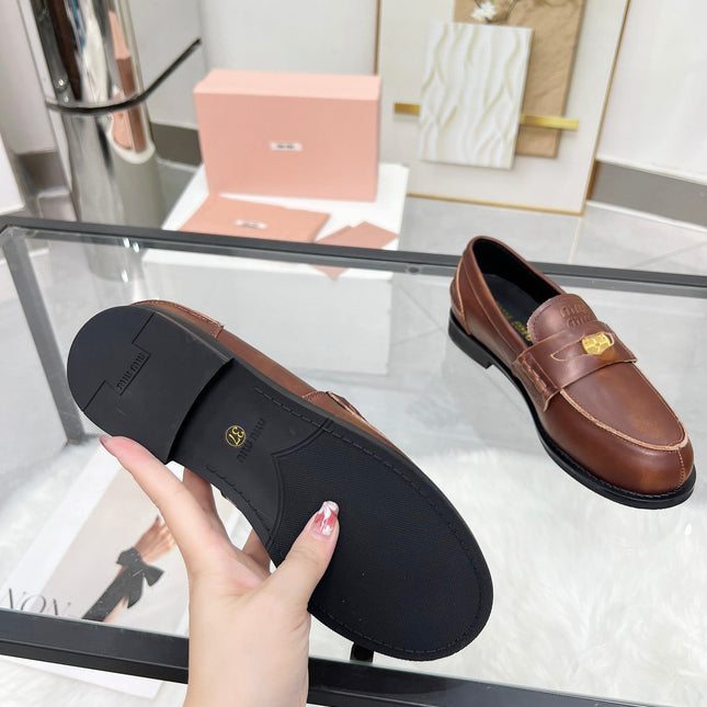 PENNY LOAFERS IN BROWN BLENDED CALFSKIN