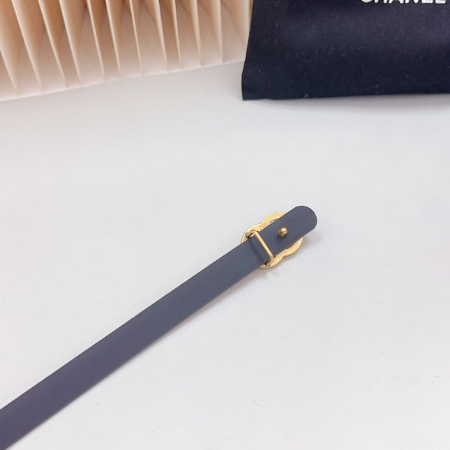 CC BELT 15 MM IN BRONZE BROWN SUEDE WITH GOLD HARDWARE