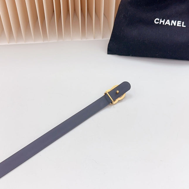 CC BELT 15 MM IN BLACK SUEDE WITH GOLD HARDWARE