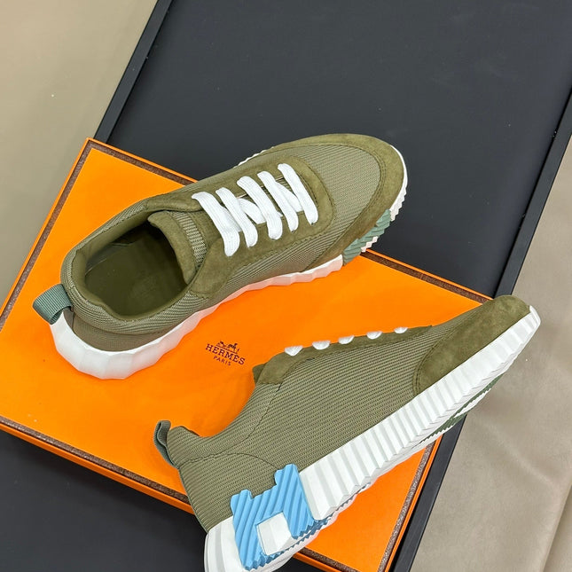 BOUNCING SNEAKERS OLIVE CALFSKIN