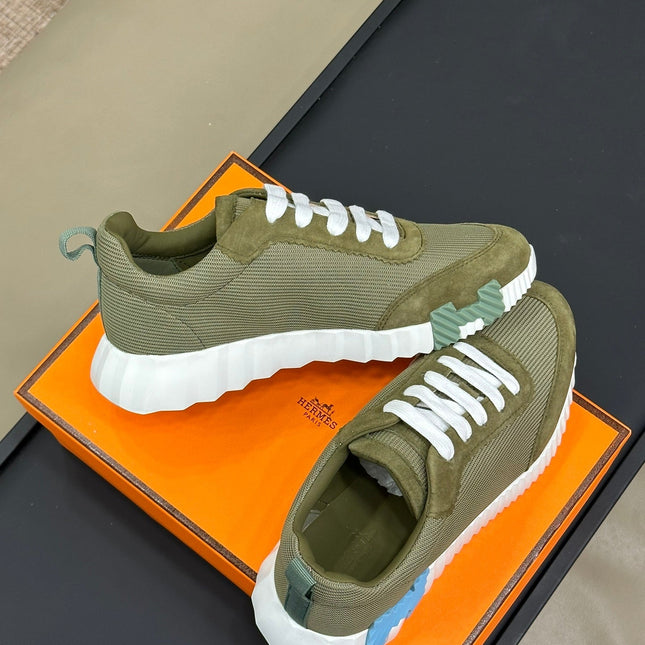 BOUNCING SNEAKERS OLIVE CALFSKIN