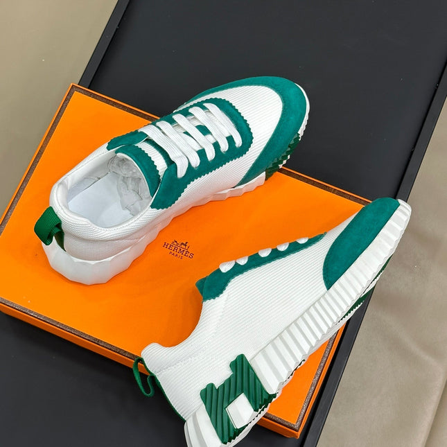 BOUNCING SNEAKERS TEAL MIX WHITE CALFSKIN